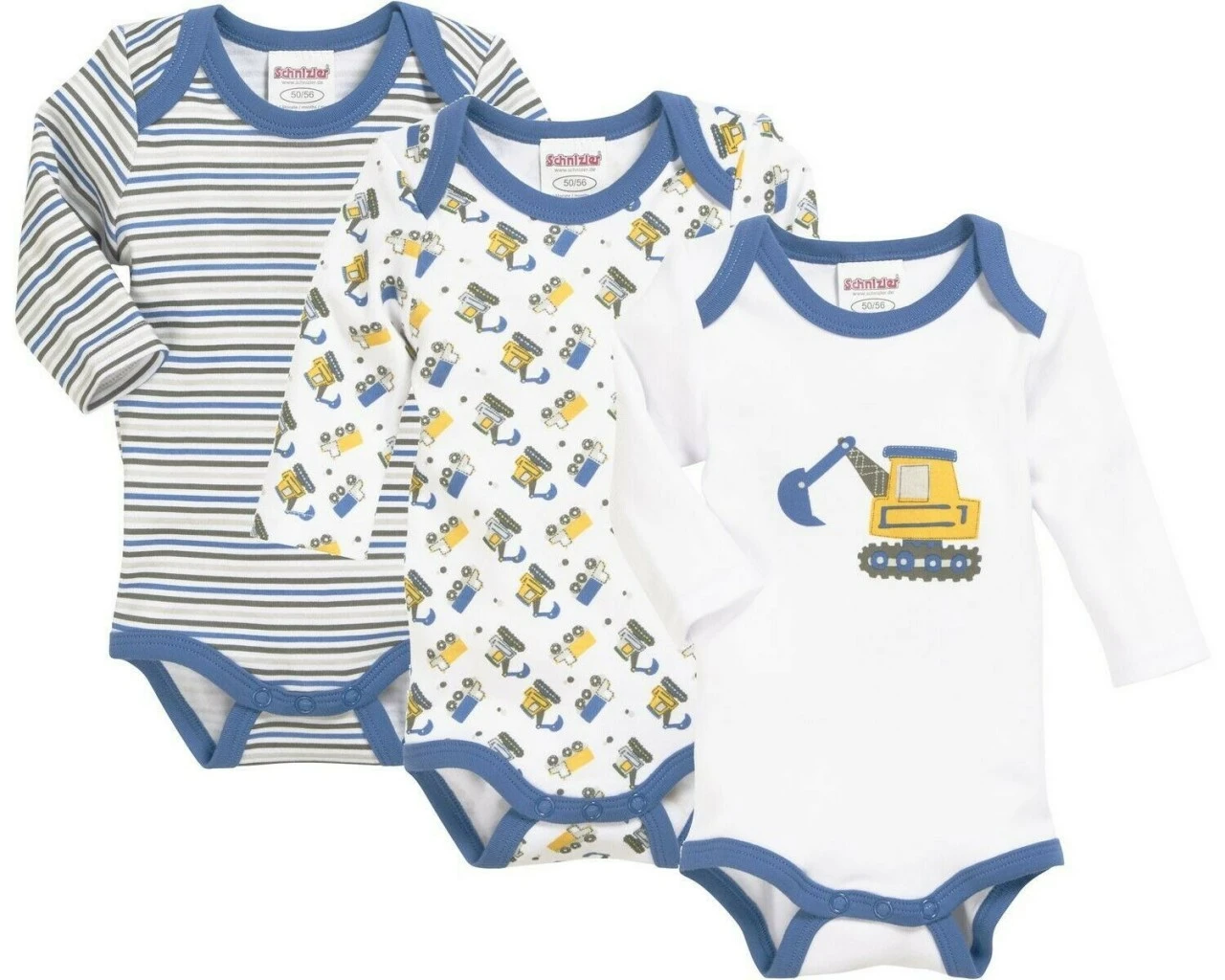 Schnizler Langarmbody 3er Pack Bagger + Streifen 3 Schnizler Langarmbody 3er Pack Bagger + Streifen