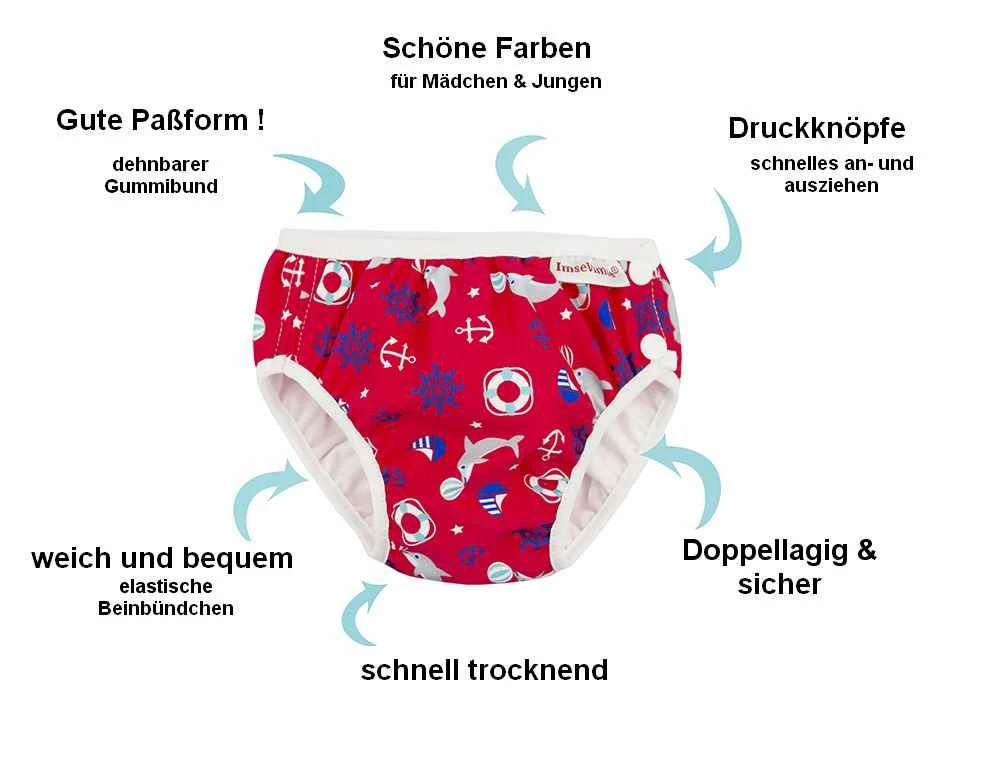 ImseVimse Schwimmwindel Rot Delfin & Anker 4 ImseVimse Schwimmwindel Rot Delfin & Anker – Bild 2