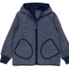 Finkid Tonttu Wind Navy Melange Strick Softshelljacke