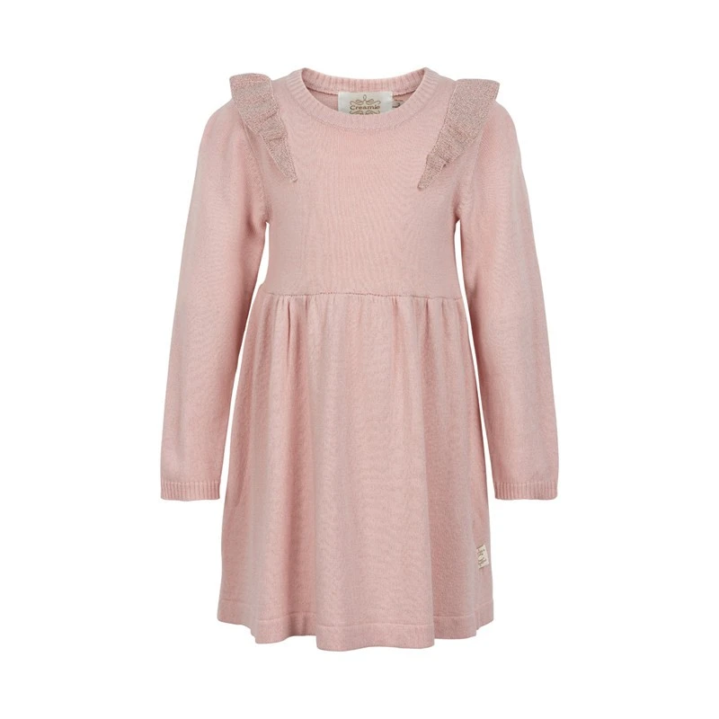 Creamie Mädchen Strickkleid Rosa Mit Kleinen Rüschen 4 Creamie Mädchen Strickkleid Rosa Mit Kleinen Rüschen – Bild 2